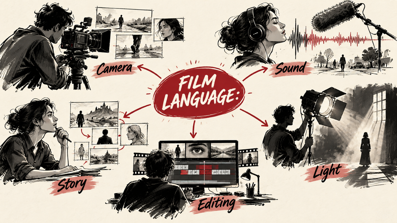 Film Terminology Explained: A Practical Glossary for Beginners — handwritten concept map