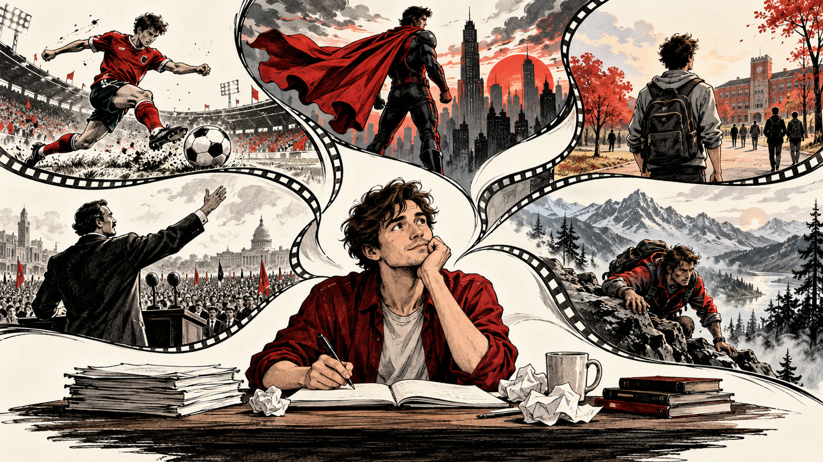 How to Write Sports, Superhero, Coming-of-Age, Biopic and Survival Films — five distinct tiny film worlds sports superhero coming of age biography and survival linked by one human protagonist